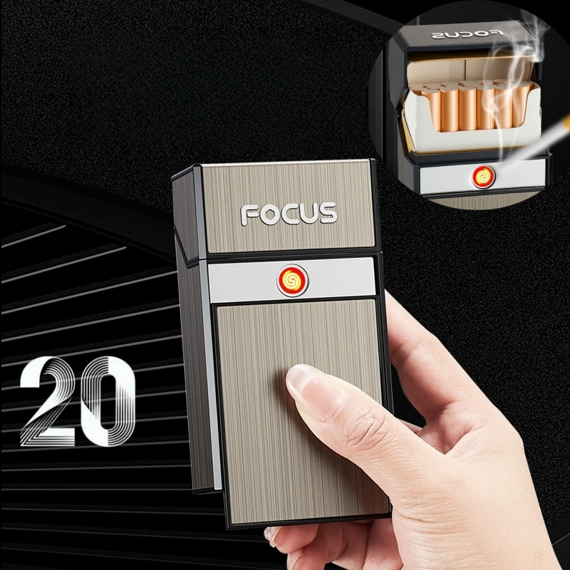 Lighter Windproof - Kotak pemantik rokok USB baru, tahan
