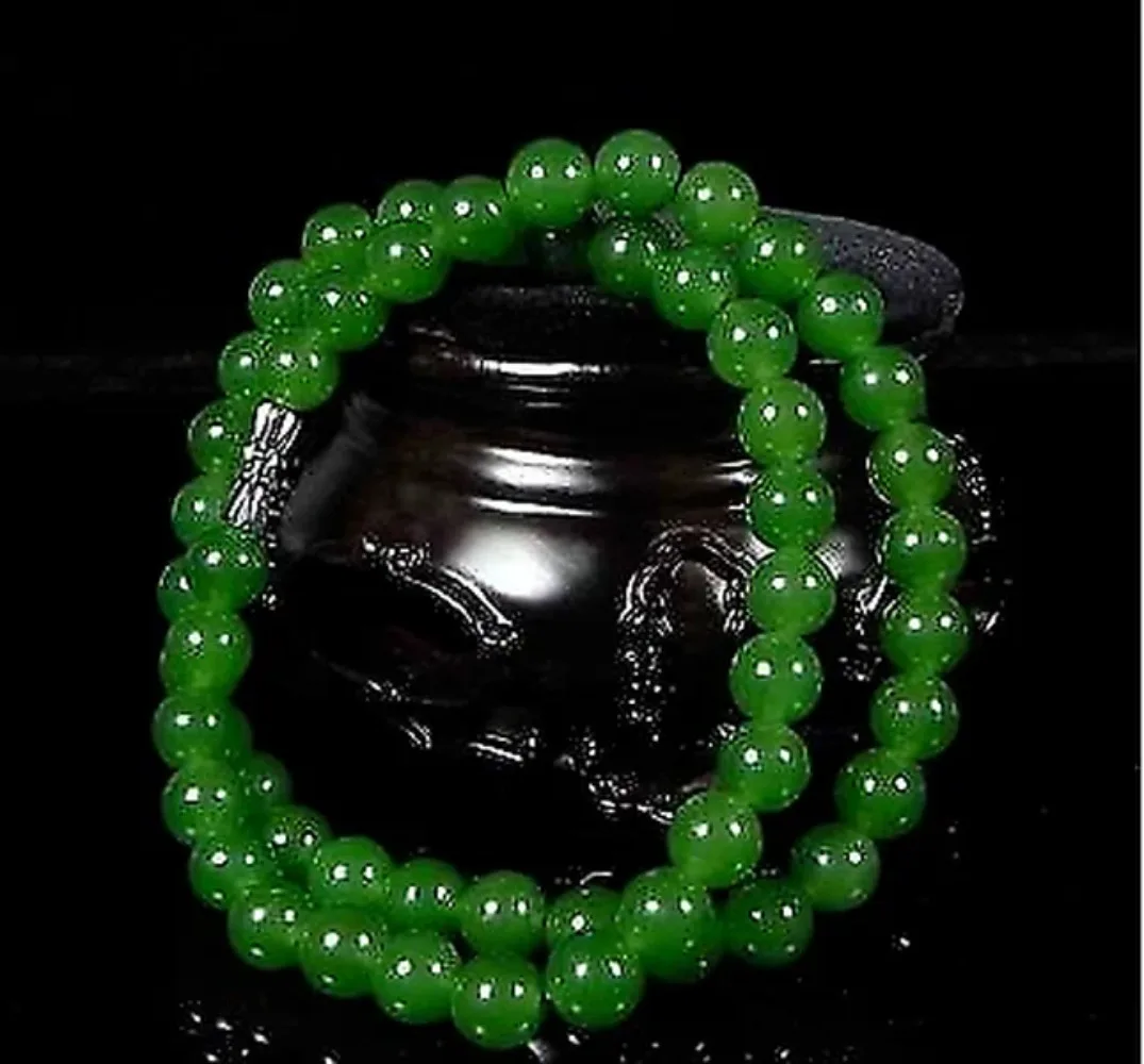 Men Accessories Necklace - Alami Asli Hijau Manik-manik Kalung Bahasa