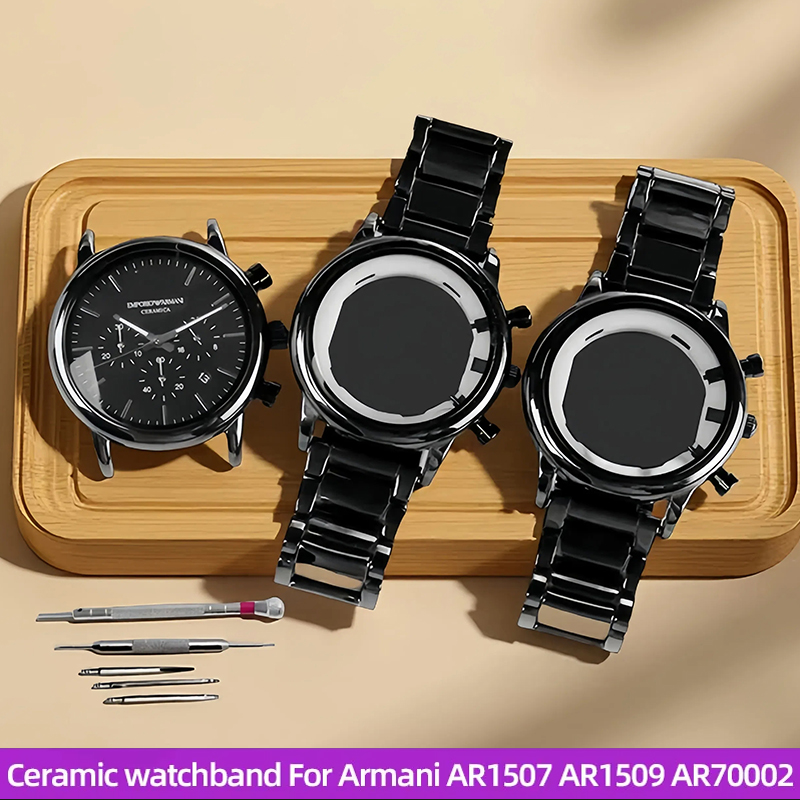 Men'S Accessories Armani - Gelang Jam Pria Keramik Cerah Kualitas