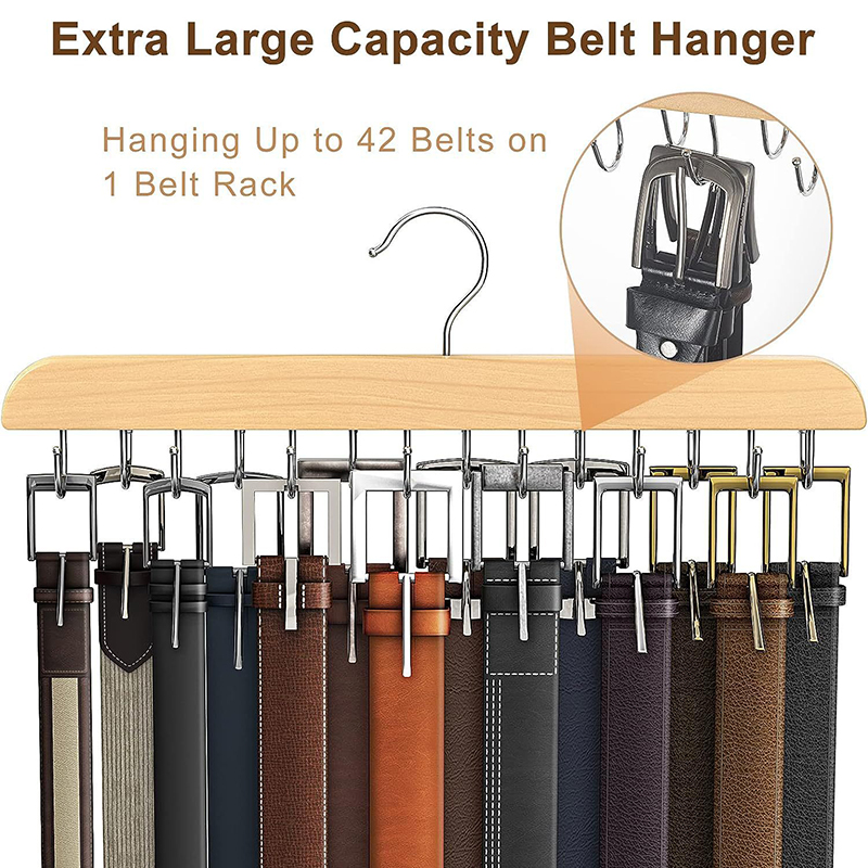 Men'S Accessories Wardrobe - Rak sabuk kayu gantungan penyimpanan wanita