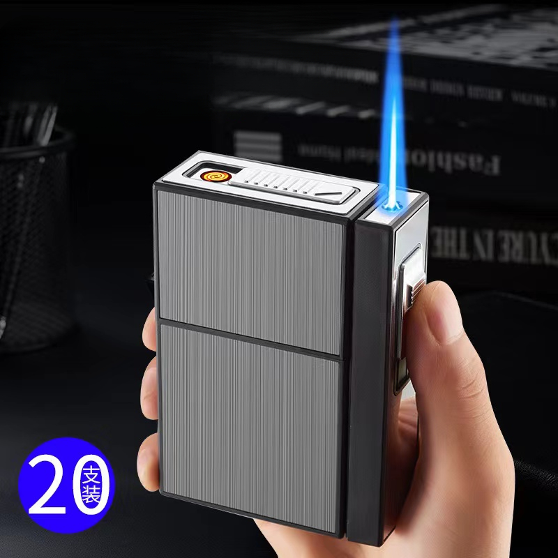 Lighter Windproof - Kotak Rokok Logam Baru Dapat Menampung