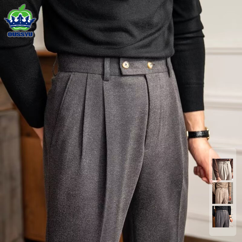 Men Accessories Elegant - Celana Jas Pria Gaya Klasik Italia