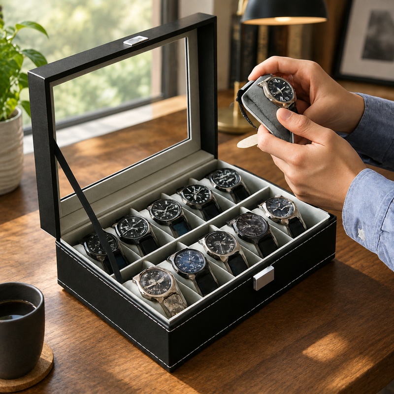 Men Accessories Organiser - Kotak Penyimpanan Jam Tangan dan Perhiasan