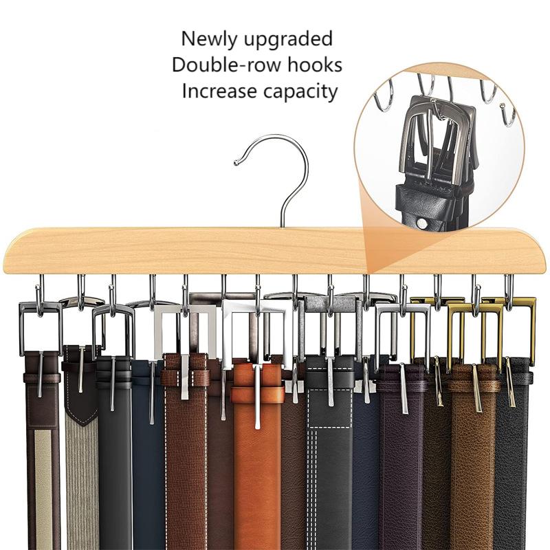 Men'S Accessories Wardrobe - Rak Sabuk Kayu Gantungan Penyimpanan Wanita