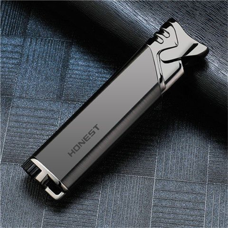 Lighter Windproof - Obor Jet lurus Logam Ultra tipis,
