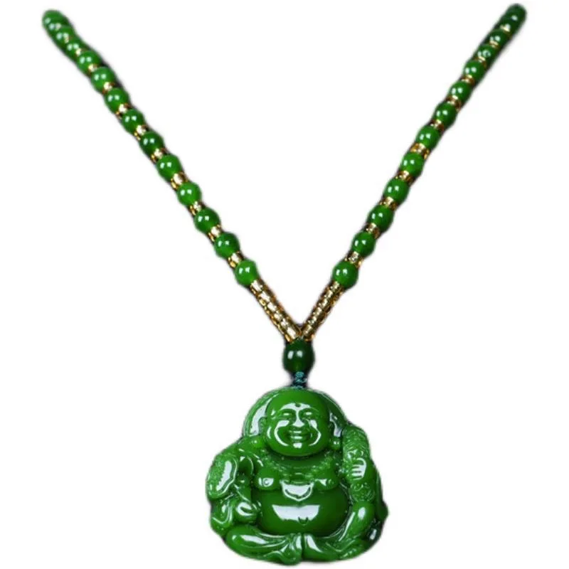 Cina Green Jade Maitreya Buddh - Men Accessories Necklace ulasan dan harga