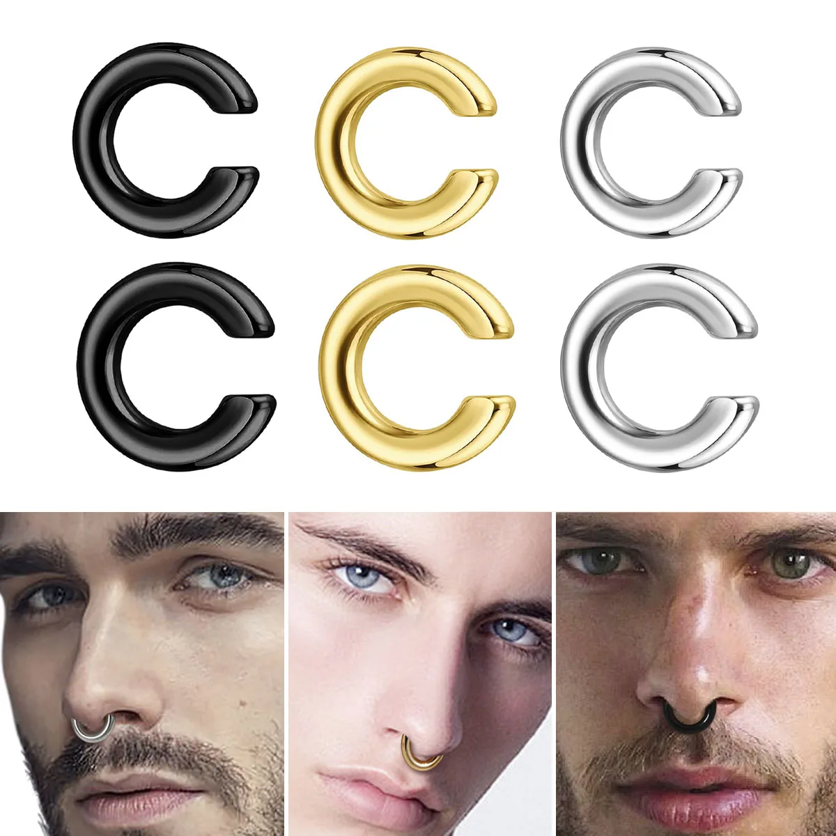 1 buah Cincin Hidung Bentuk C  - Men Accessories Ring ulasan dan harga