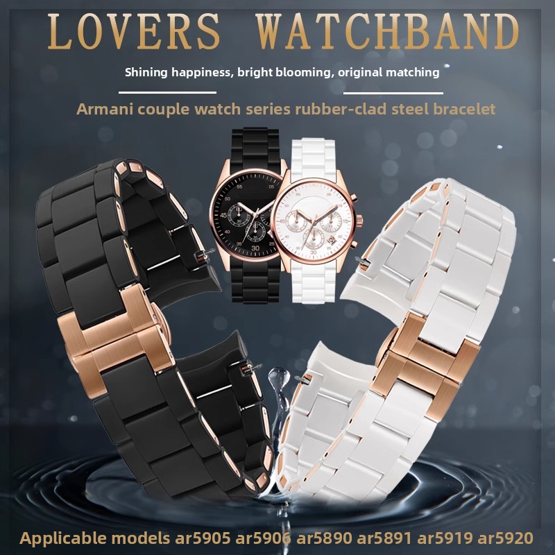 Gelang Jam Baja Berlapis Karet - Men'S Accessories Armani ulasan dan harga