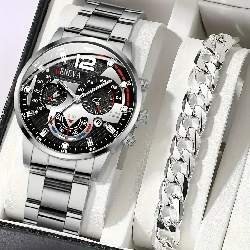2 Buah Set Jam Tangan Kuarsa W - Men Accessories Elegant ulasan dan harga