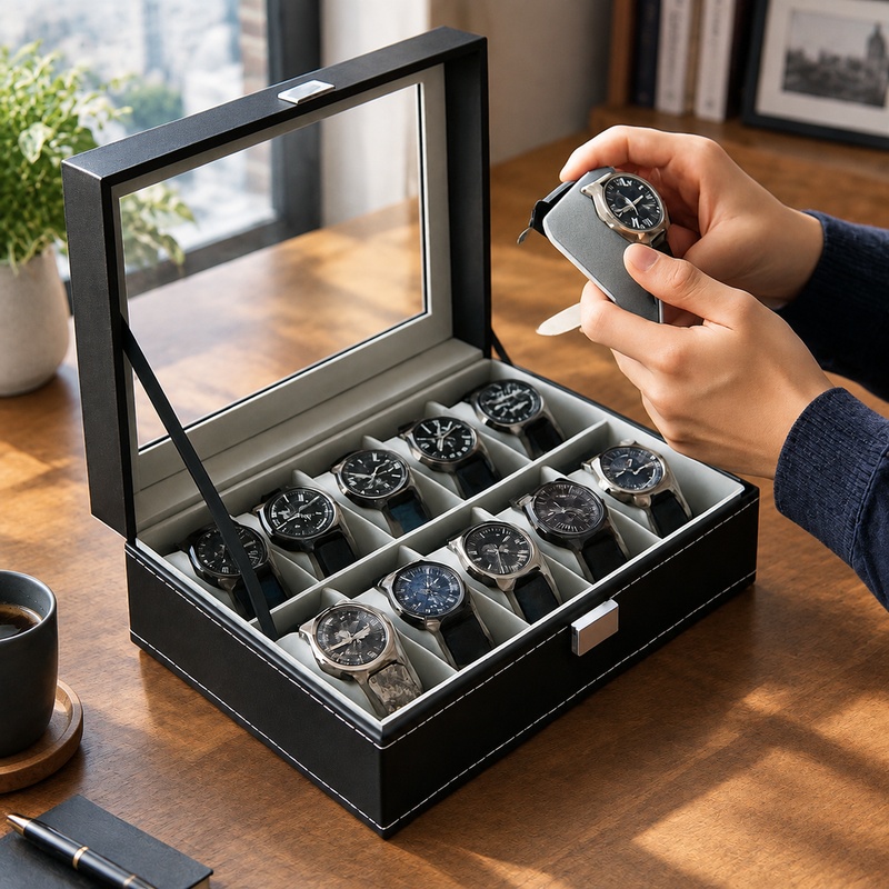 Kotak Penyimpanan Jam Tangan d - Men Accessories Organiser ulasan dan harga