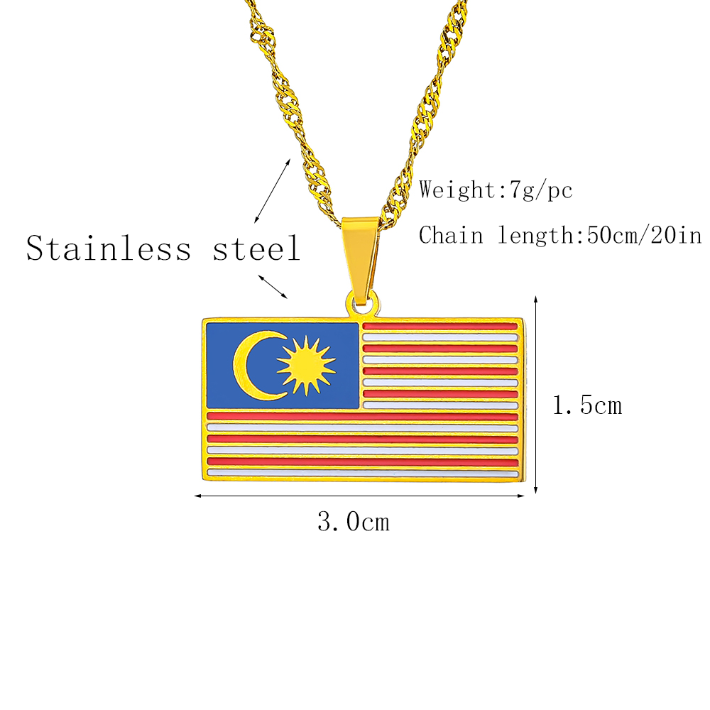 Kalung Liontin Bendera Malaysi - Men'S Accessories Malaysia ulasan dan harga